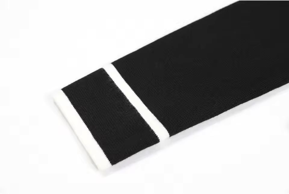 Colorblock Knit Turn-Down Collar Vest and Pants Set