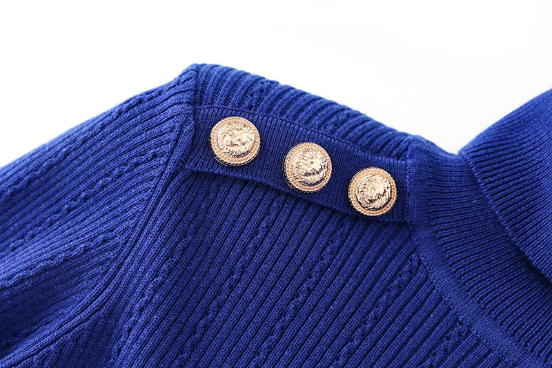 Sia Long Sleeve Wool Top in Royal Blue