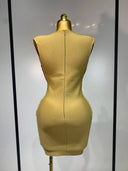 Golden Cascade Mini Dress