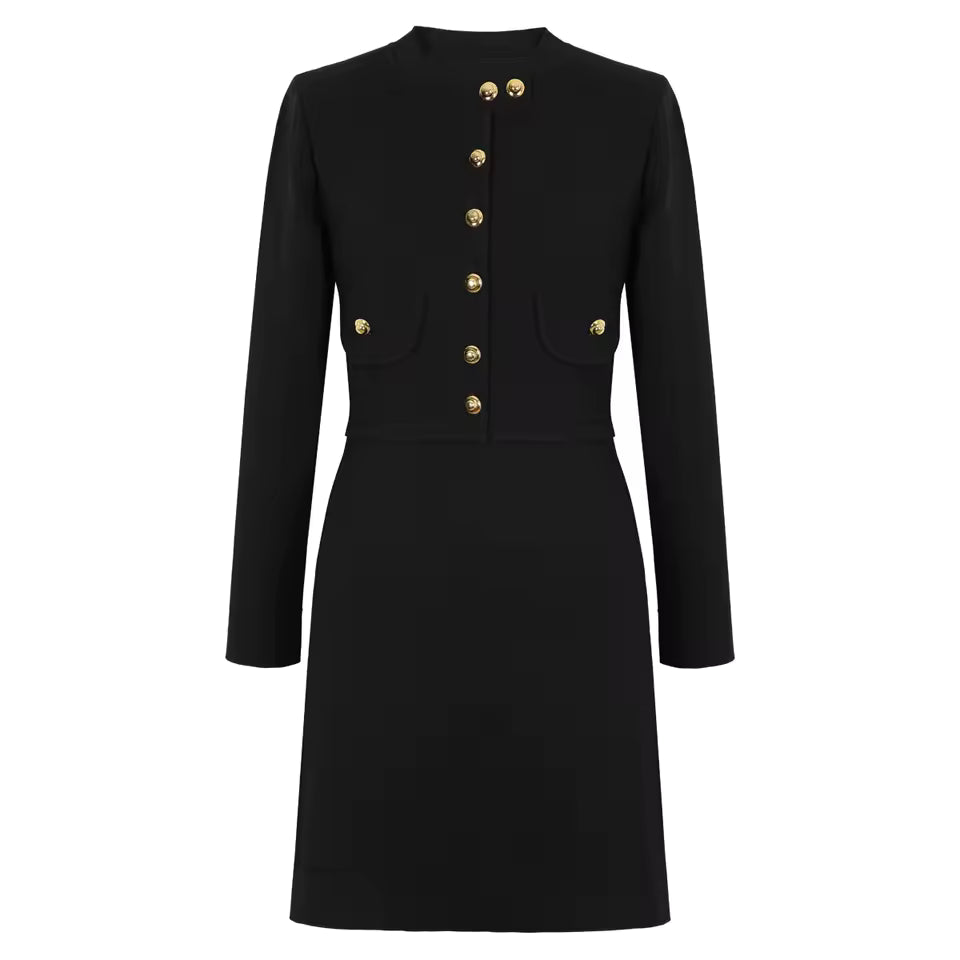 Slim Fit Elastic Knit Long Sleeve Dress