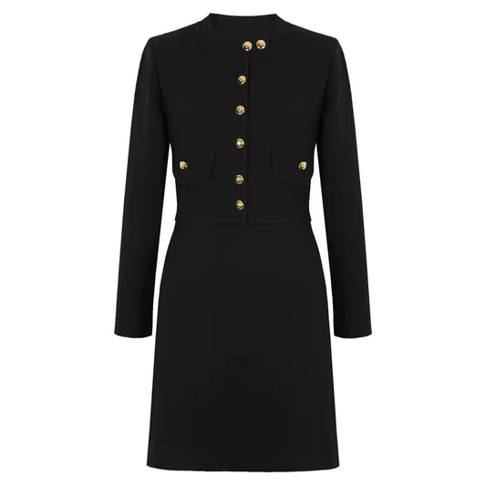 Slim Fit Elastic Knit Long Sleeve Dress