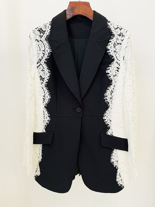 DOUBLE BREASTED LACE BLAZER