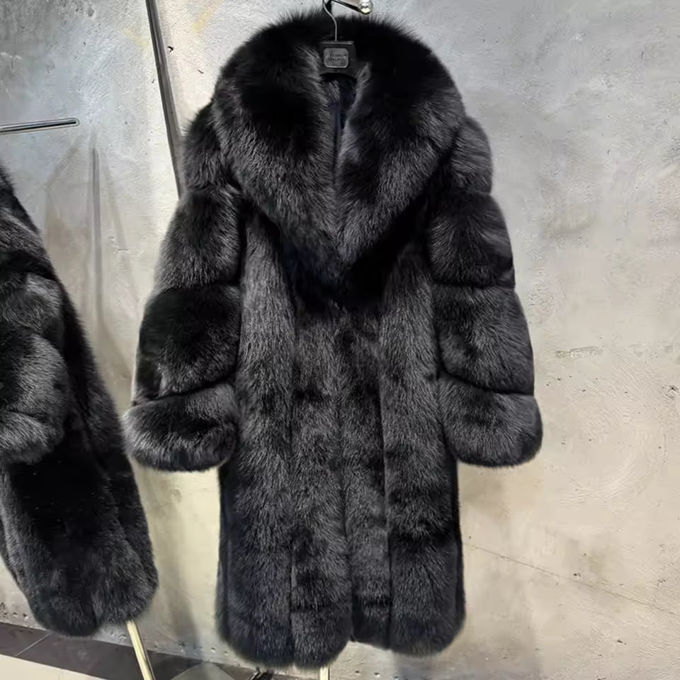 Luxury Long Fox Fur Coat