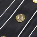 Striped Knit Polo Collar Cardigan