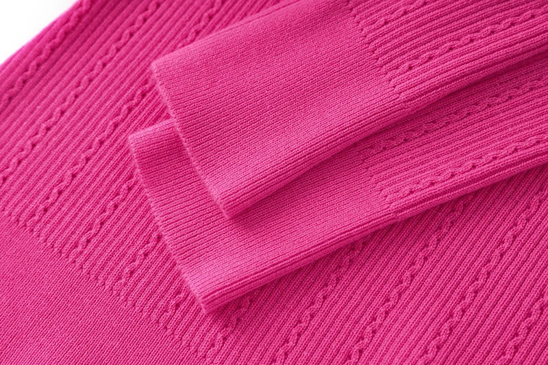 Sia Long Sleeve Wool Top in Fuchsia