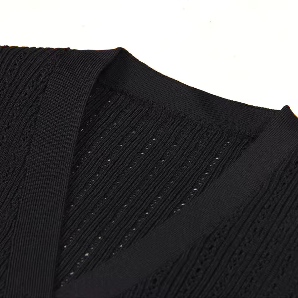 Diamond Button Short Sleeve Knitted Vest Top