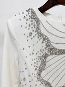 Crystal Beaded Long Sleeve Maxi Dress