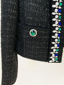 BLAZER CRUZADO DE TWEED NEGRO 