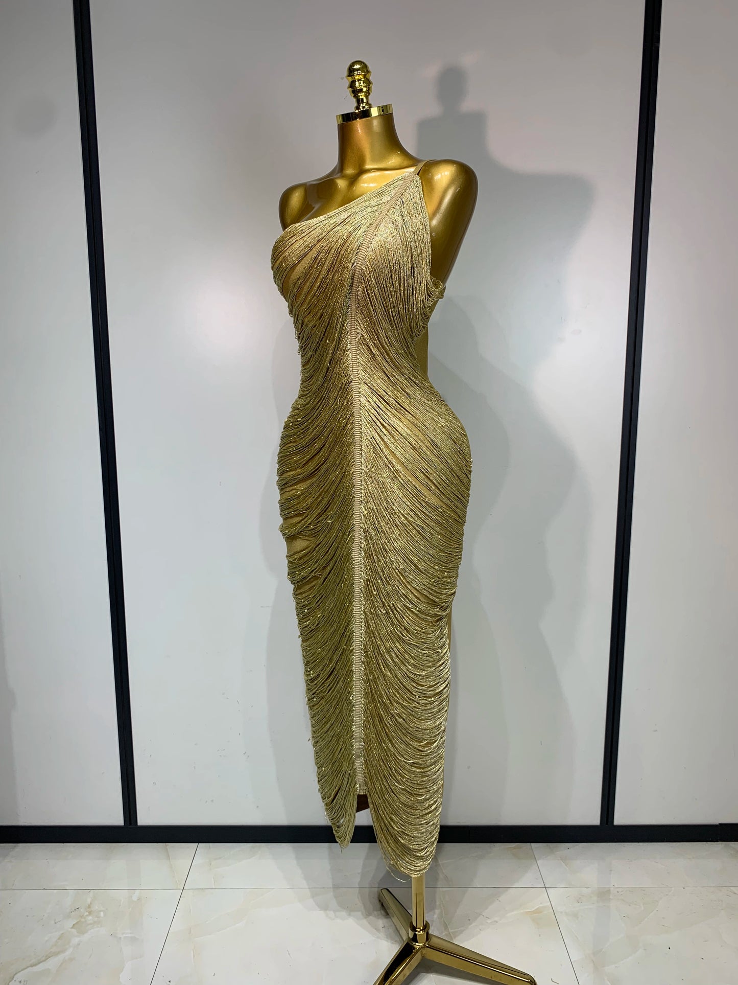 Golden Mirage Bandage Dress