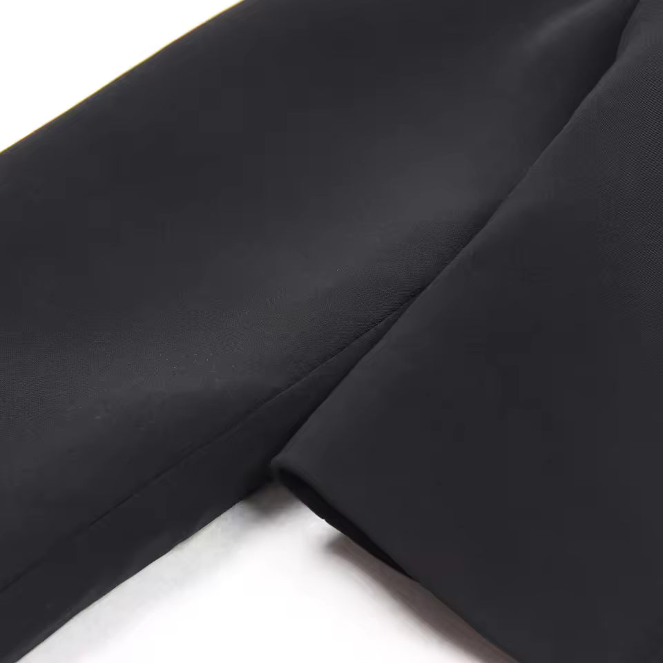 Polo Collar Knitted Mesh Dress Set