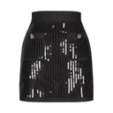 Luxury Sequin Knit Diamond Button Cardigan & Slim Fit Pencil Skirt Set