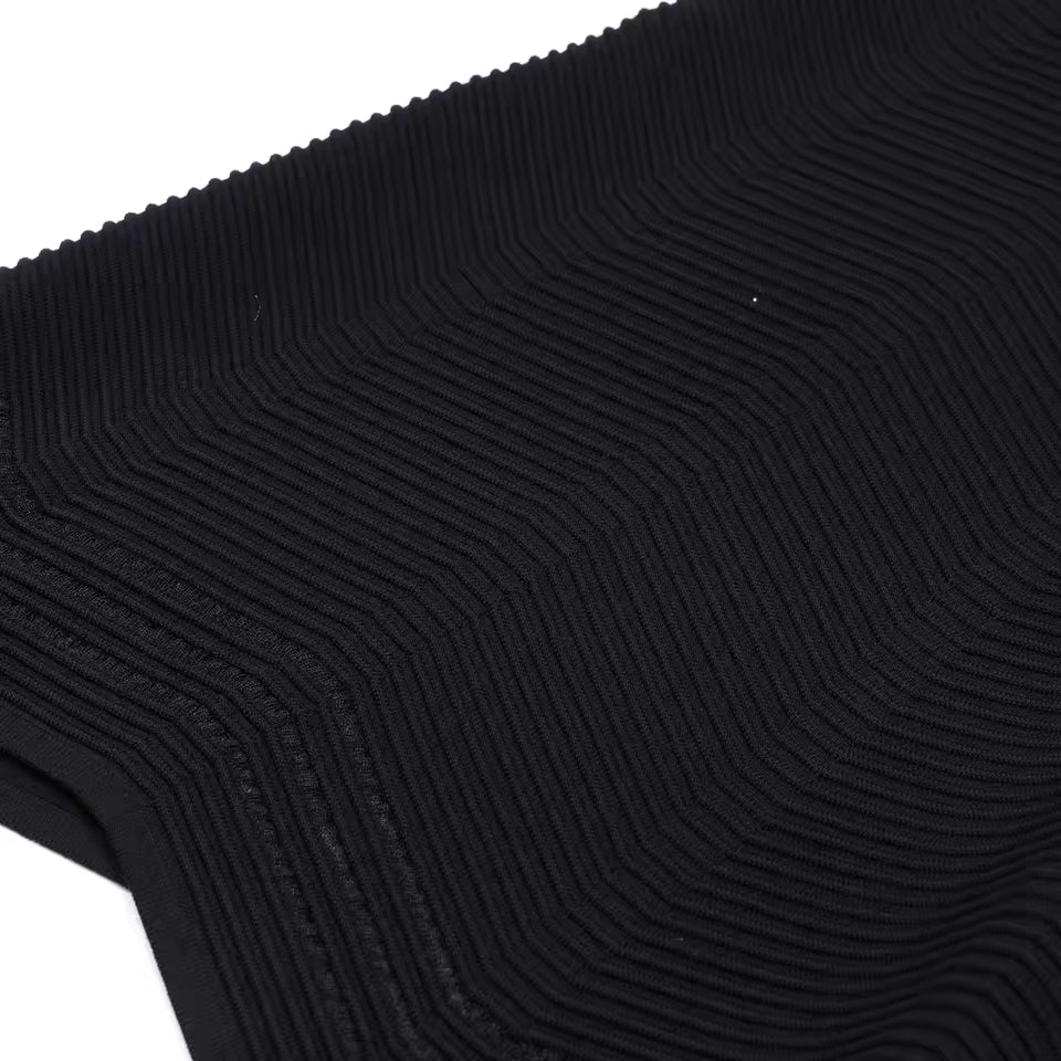 Slim Fit Mesh Hollow Out Short Sleeve Elastic Knit Banquet Dress