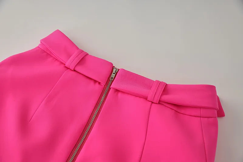 Two Pieces Skirt Set in Fuchsia