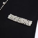 Pearl Edge Knitted Long Sleeve Top & Slim Fit Sleeveless Dress Set