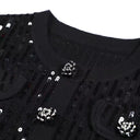 Luxury Sequin Knit Diamond Button Cardigan & Slim Fit Pencil Skirt Set