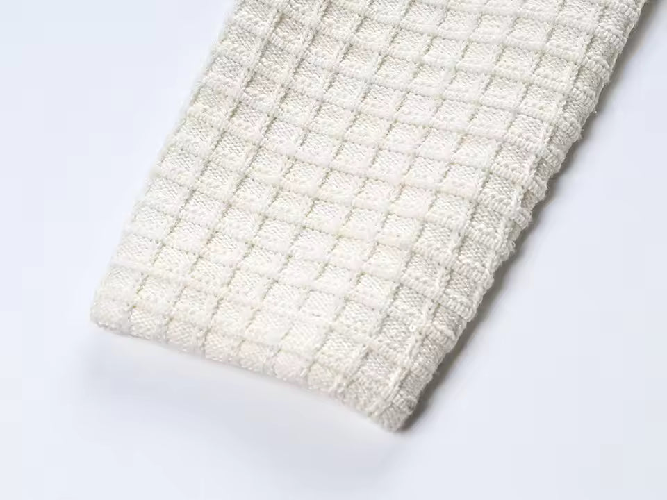 Rhinestone V-Neck Long Sleeve Single-Breasted Knit Cardigan