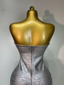 Silver Luxe Bandage Midi Dress
