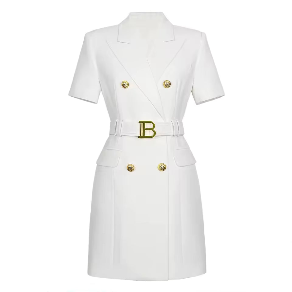 Short Sleeve Slim Fit Blazer Dress