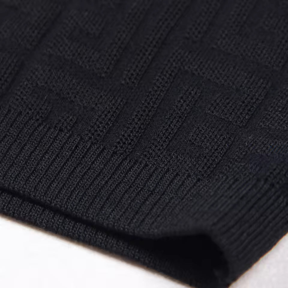 Knitted Suit Collar B-Buckle Waist Long Sleeve Slim Dress