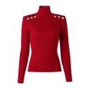 Top Sia in lana a maniche lunghe in rosso
