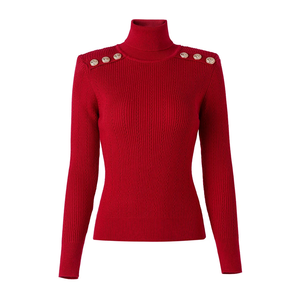 Sia Long Sleeve Wool Top in Red