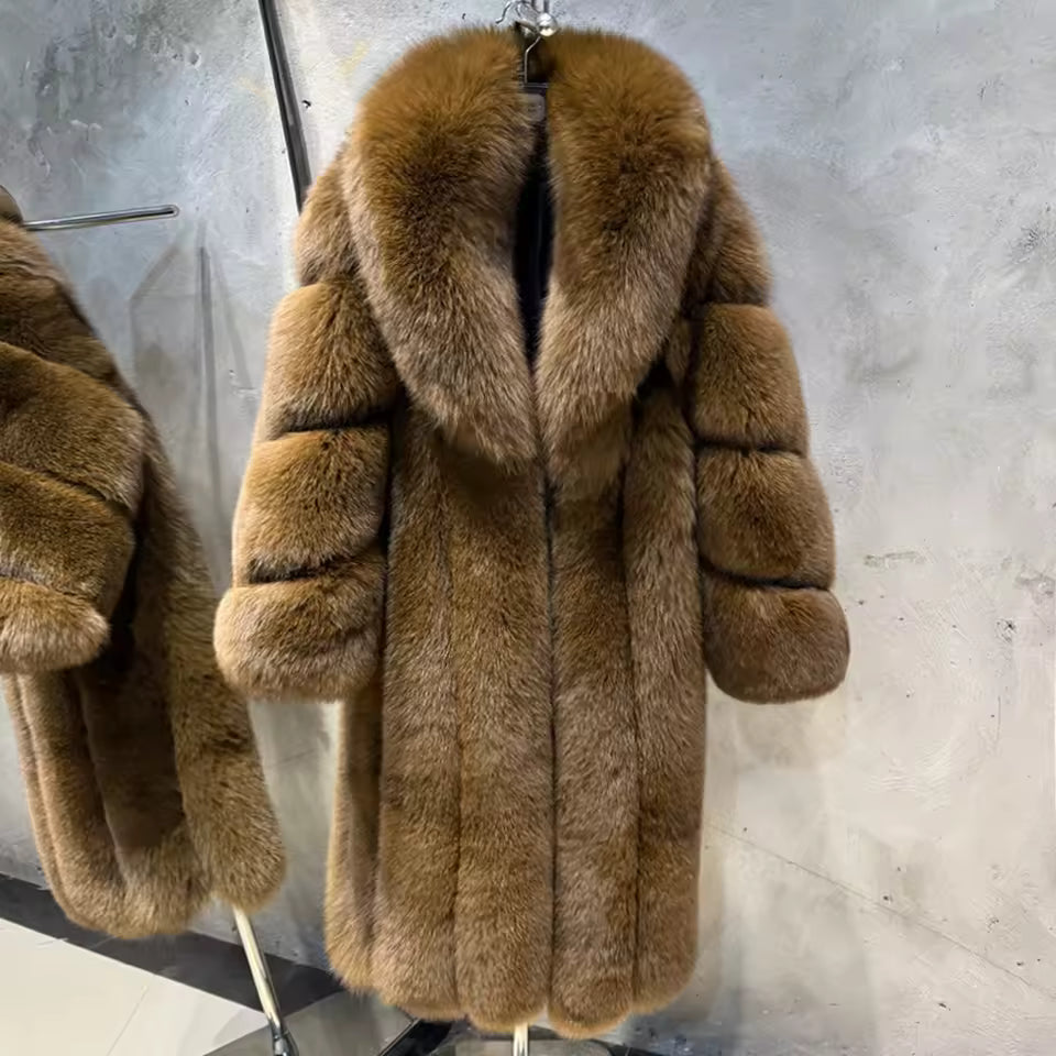 Luxury Long Fox Fur Coat