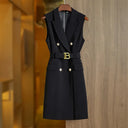 Vestido estilo blazer Paola en negro/blanco 