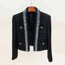 BLAZER CRUZADO DE TWEED NEGRO 