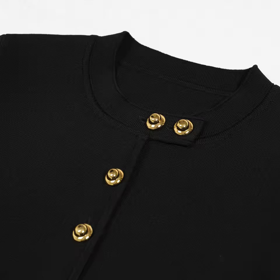 Slim Fit Elastic Knit Long Sleeve Dress