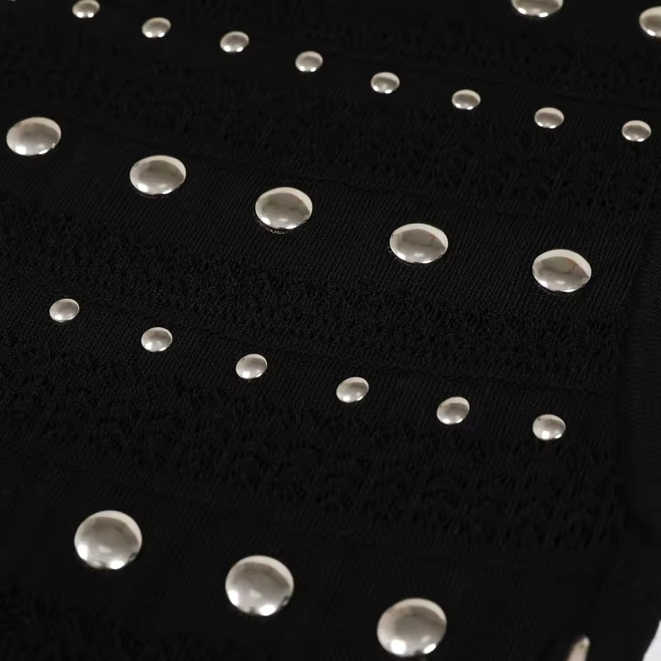 Luxury Elastic Knit Round Neck Sleeveless Slim Fit Dress