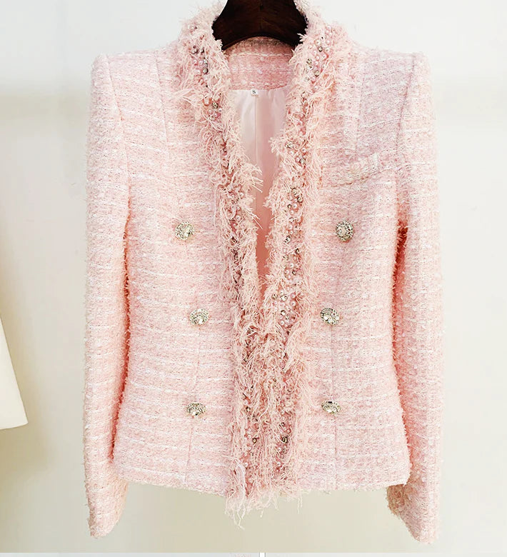 TWEED BLAZER IN PINK