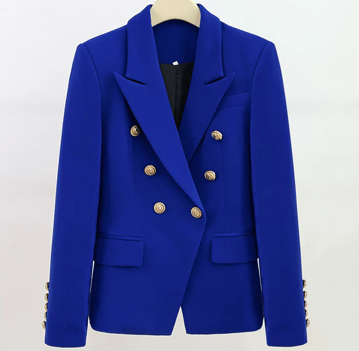 DOUBLE BREASTED BLAZER IN ROYAL BLUE