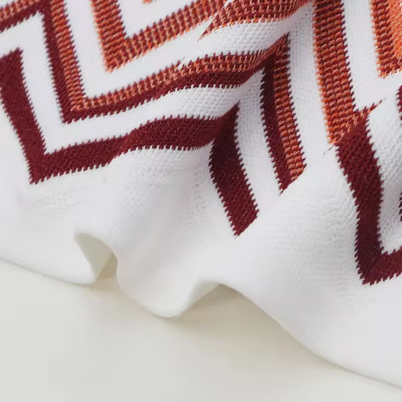 Wavy Knit Two-Piece Set – Sleeveless Tank Top and Wide-Leg Pants