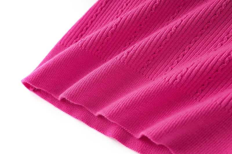 Sia Long Sleeve Wool Top in Fuchsia