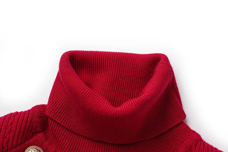 Sia Long Sleeve Wool Top in Red