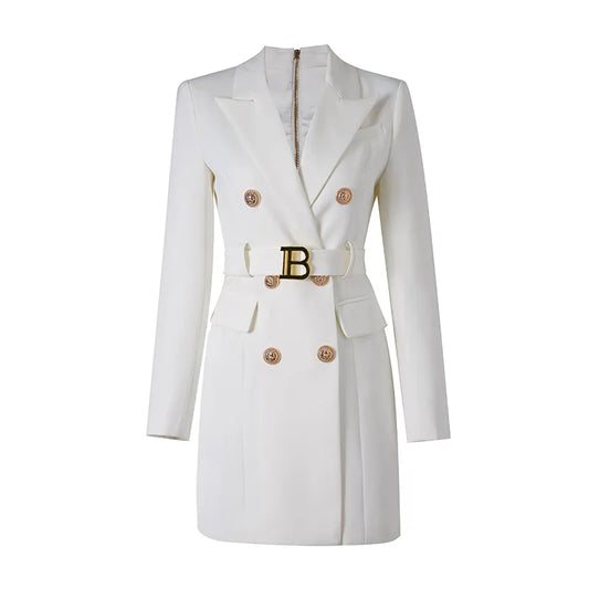 Jolie Blazer Dress in White