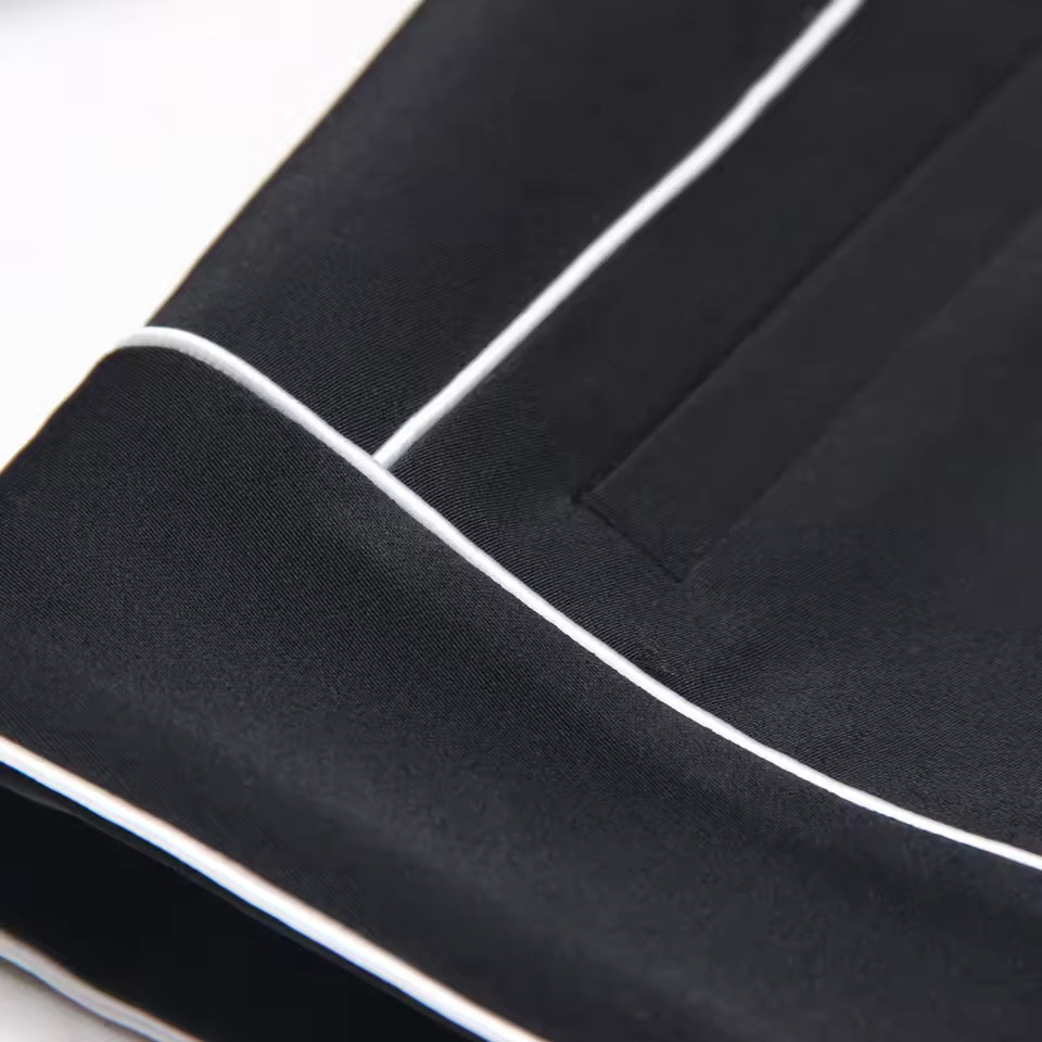 Striped Knit Polo Collar Cardigan