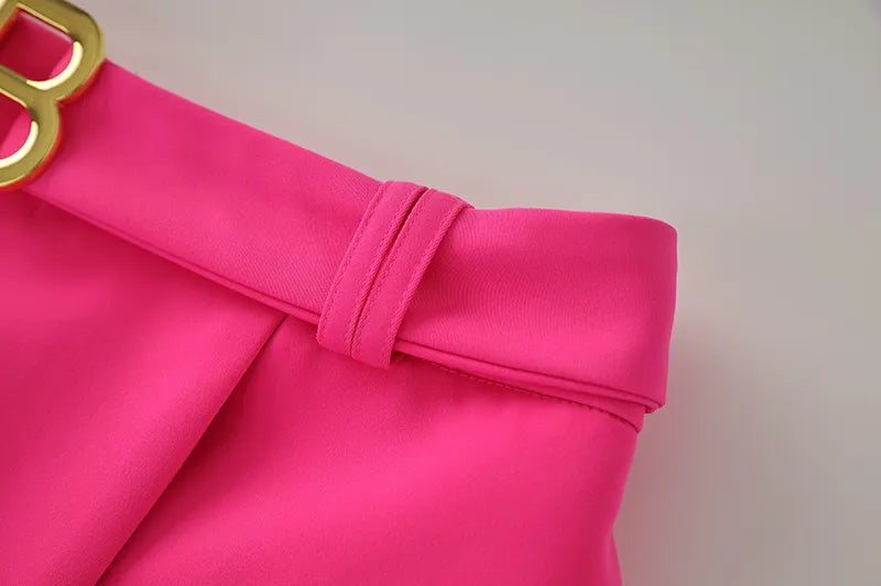 Two Pieces Skirt Set in Fuchsia