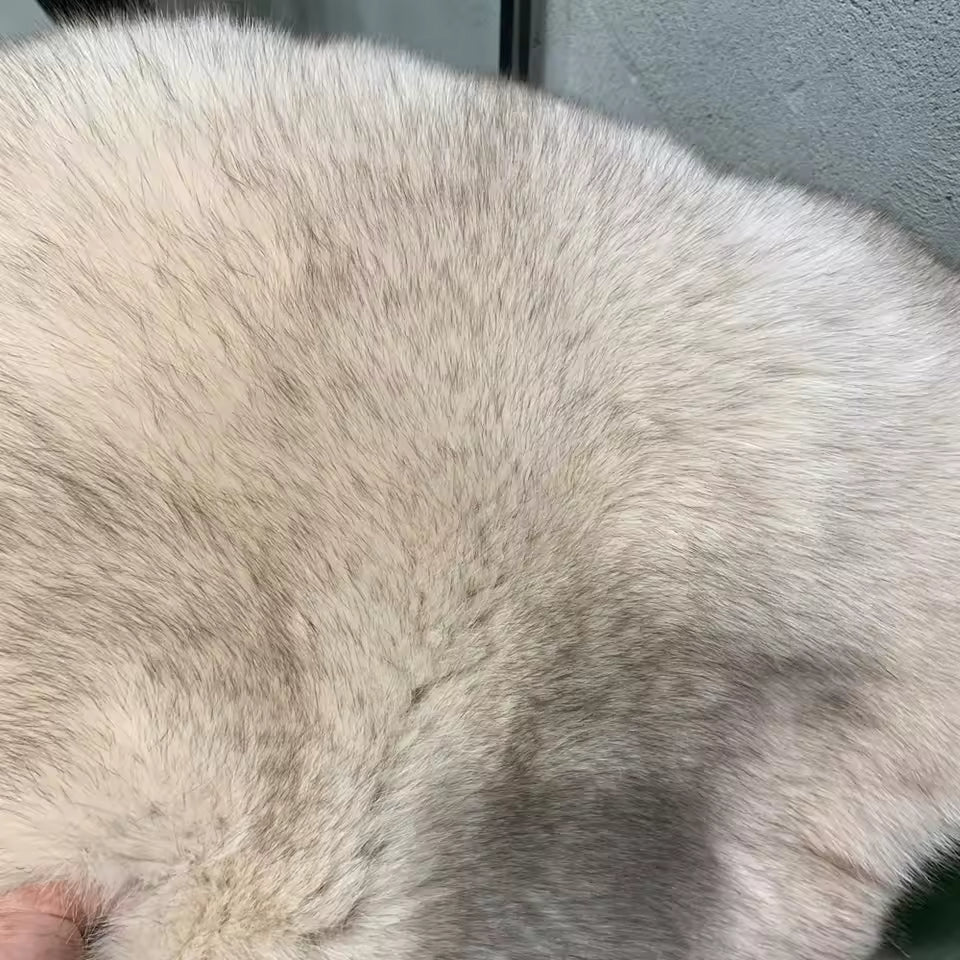 Hooded Natural Fox Fur Coat