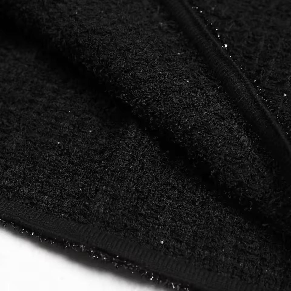 Knitted Rhinestone Button Round Neck Long Sleeve Fishtail Slim Fit Dress