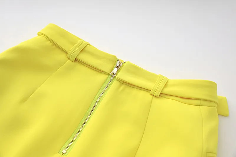 Two Pieces Skirt Set in Yellow