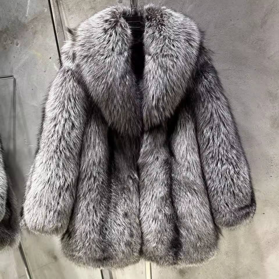 Silver Fox Fur Coat