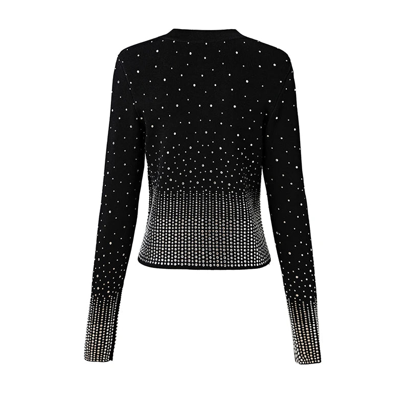 Rula Long Sleeve Wool Jeweled Sweater