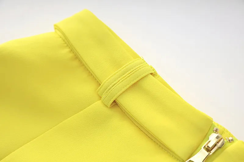 Two Pieces Skirt Set in Yellow