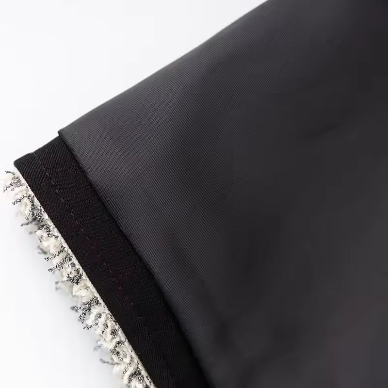 High Quality Velvet Notched Blazer & Mini Pencil Skirt Set