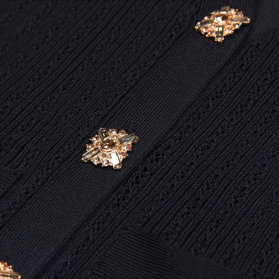 Diamond Button Short Sleeve Knitted Vest Top