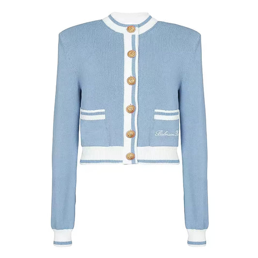 Versatile Knit Cardigan Sweater – Long Sleeve Round Neck Woolen Coat