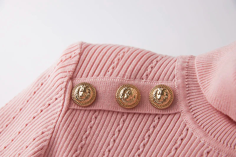 Sia Long Sleeve Wool Top in Pink