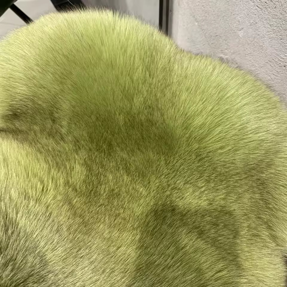 Natural Fox Fur Coat – Turn-Down Collar Classic Style