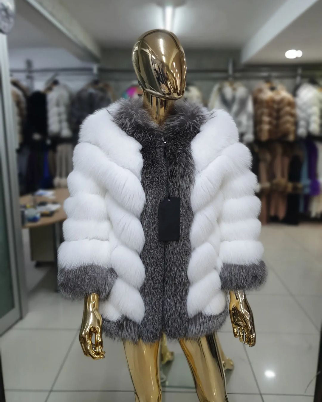 REAL NATURAL FOX FUR JACKET